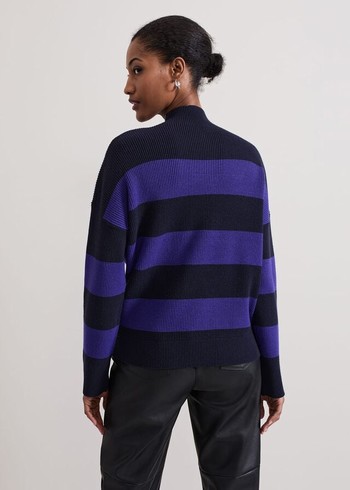 Phase Eight Sammi Stripe Knitwear Navy Australia | MX4526019